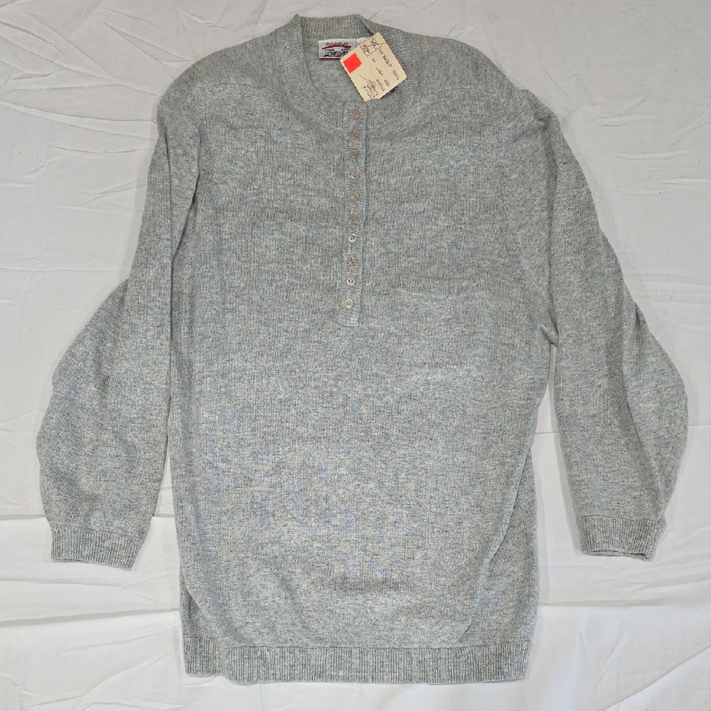 Vintage Gray Silk & Lambswool Crew Neck Sweater